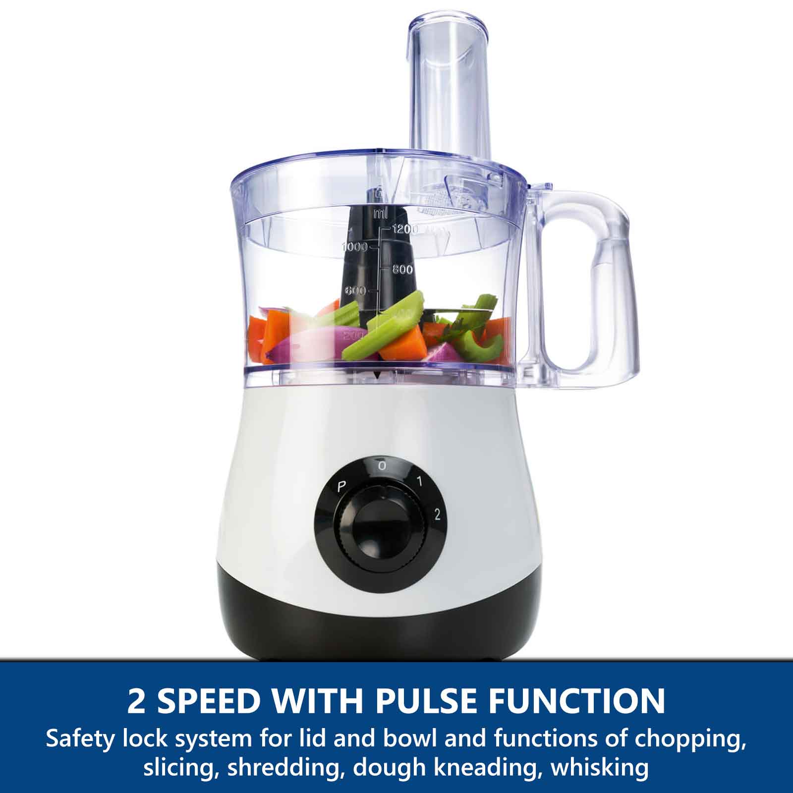 Food Processor 1.5L Litres Kitchen Chopper Blender Mixer Multi Slicer